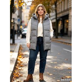 Фотография Жилетка женская M2612 grey р.60-68 "Jacket" недорого оптом от прямого поставщика