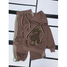 Фотография Костюм детский спортивный на девочку 398 brown р.128-152 "Kosmy" недорого оптом от прямого поставщика