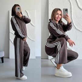 Фотография Костюм спортивный женский тёплый 5001 brown р.42-52 "LINDA" недорого оптом от прямого поставщика