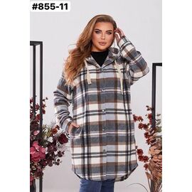 Фотография Рубашка женская 855-11 grey р.50-60 "ZLATA" недорого оптом от прямого поставщика