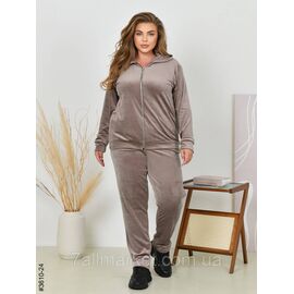 Фотография Спортивний костюм жіночий на блискавці велюр батал 54(2XL),56(3XL),58(4XL) (2цв) "NOWEMBER"