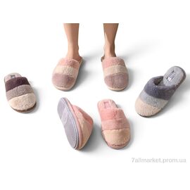 Фотография Тапки женские для дома зима MD8692 mix (12 пар р.36-41) "Rai shoes" недорого оптом от прямого поставщика