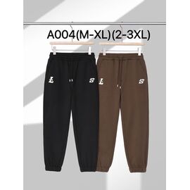 Фотография Штаны спортивные мужские утеплённые A004 brown р.M-3XL "Ale-Ate" недорого оптом от прямого поставщика