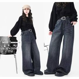 Фотография Джинсы детские на девочку 26987 navy р.8-12 "Фунтик" недорого оптом от прямого поставщика