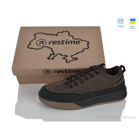 Фотография Кроссовки мужские модные Весна/осень AM026822 brown (8 пар р.41-45) "Restime" недорого оптом от прямого поставщика