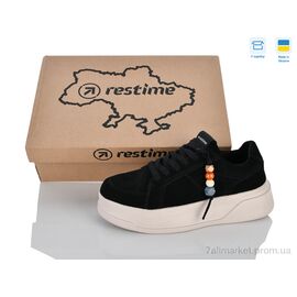 Кросівки жіночі модні Весна/осінь AW026809 black (8 пар р.36-40) "Restime" недорого оптом від прямого постачальника