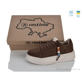 Кросівки жіночі модні Весна/осінь AW026809 brown (8 пар р.36-40) "Restime" недорого оптом від прямого постачальника