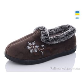 Тапки жіночі для будинку Зима 2202 коричневий (6 пар р.37-42) "Slippers" недорого оптом від прямого постачальника