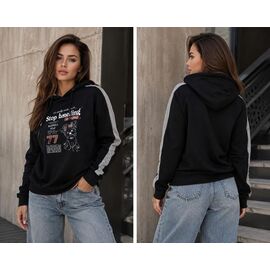 Фотография Худи женское 3303 black р.42-48 "BONJOUR" недорого оптом от прямого поставщика