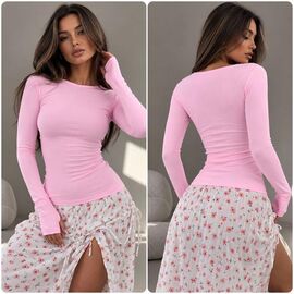 Фотография Свитер женский 5195 pink р.42-48 "BONJOUR" недорого оптом от прямого поставщика