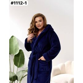 Фотография Халат женский тёплый 1112-1 navy р.46-60 "ZLATA" недорого оптом от прямого поставщика
