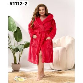 Фотография Халат женский тёплый 1112-2 red р.46-60 "ZLATA" недорого оптом от прямого поставщика