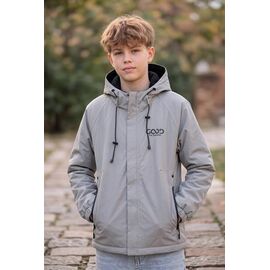 Фотография Куртка детская демисезонная на мальчика 26992 grey р.152-170 "Delfinka" недорого оптом от прямого поставщика