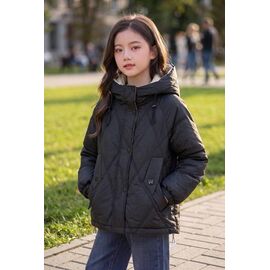 Фотография Куртка детская демисезонная на девочку 619 black р.128-152 "Delfinka" недорого оптом от прямого поставщика