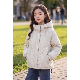 Фотография Куртка детская демисезонная на девочку 619 l.beige р.128-152 "Delfinka" недорого оптом от прямого поставщика