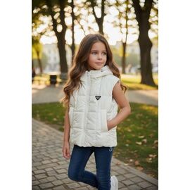 Жилетка дитяча на дівчинку 648 white р.110-134 "Delfinka" недорого оптом від прямого постачальника