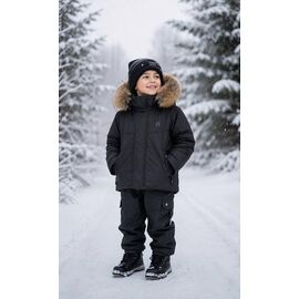 Фотография Курка детская зимняя на мальчика 7806 black р.116-140 "Delfinka" недорого оптом от прямого поставщика