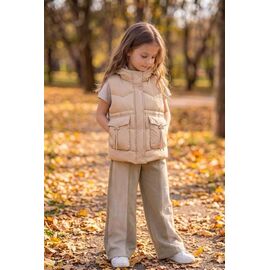 Фотография Куртка детская демисезонная на девочку 8169 beige р.104-128 "Delfinka" недорого оптом от прямого поставщика
