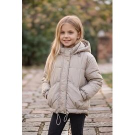 Фотография Куртка детская демисезонная на девочку 839 beige р.116-140 "Delfinka" недорого оптом от прямого поставщика