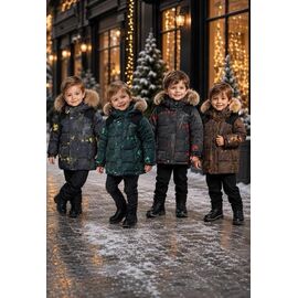 Фотография Курка детская зимняя на мальчика A8812 green р.92-116 "Delfinka" недорого оптом от прямого поставщика
