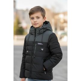 Фотография Куртка детская демисезонная на мальчика WK602 black-khaki р.134-164 "Delfinka" недорого оптом от прямого поставщика