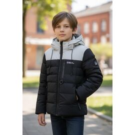 Фотография Куртка детская демисезонная на мальчика WK602 black-l.grey р.134-164 "Delfinka" недорого оптом от прямого поставщика