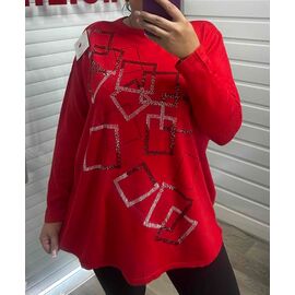 Фотография Свитер женский 25223 red р.52-60 "PULSE" недорого оптом от прямого поставщика