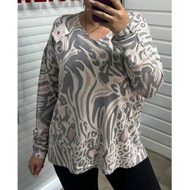 Фотография Свитер женский 25226 grey-beige р.48-54 "PULSE" недорого оптом от прямого поставщика