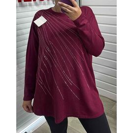 Фотография Свитер женский 25237 wine р.52-60 "PULSE" недорого оптом от прямого поставщика
