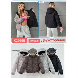 Фотография Куртка женская зимняя K2155B black р.50-58 "FLORA" недорого оптом от прямого поставщика