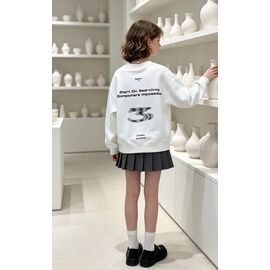 Фотография Свитер детский на девочку 12708-1 white р.120-160 "Yalisi" недорого оптом от прямого поставщика