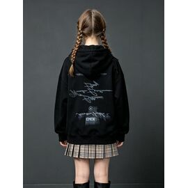 Фотография Худи детский на девочку 12727 black р.150-180 "Yalisi" недорого оптом от прямого поставщика