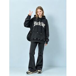 Фотография Худи детский на девочку 12730 black р.150-180 "Yalisi" недорого оптом от прямого поставщика