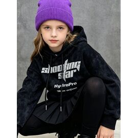 Фотография Худи детский на девочку 12804-1 black р.120-160 "Yalisi" недорого оптом от прямого поставщика
