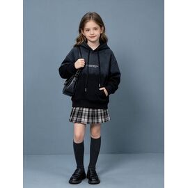 Фотография Худи детский на девочку 12806-1 black р.120-160 "Yalisi" недорого оптом от прямого поставщика