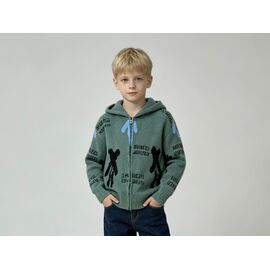 Фотография Кофта детская на мальчика 368 green р.110-150 "Yalisi" недорого оптом от прямого поставщика