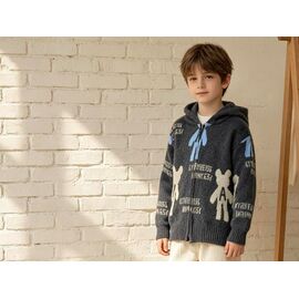 Фотография Кофта детская на мальчика 368 grey р.110-150 "Yalisi" недорого оптом от прямого поставщика