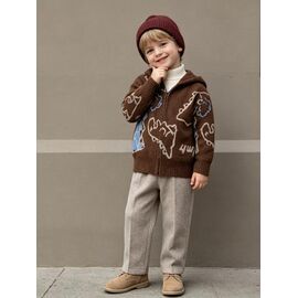 Фотография Кофта детская на мальчика 369 brown р.90-130 "Yalisi" недорого оптом от прямого поставщика