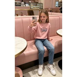 Фотография Свитер детский на девочку 5903 pink р.120-160 "Yalisi" недорого оптом от прямого поставщика