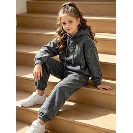Фотография Костюм детский спортивный на девочку YG219-1 grey р.120-170 "Yalisi" недорого оптом от прямого поставщика