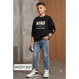 Фотография Свитер детский на мальчика W05Y301 black р.9-13 "Фунтик" недорого оптом от прямого поставщика