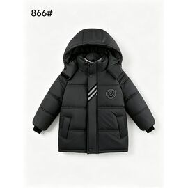 Фотография Курка детская зимняя на мальчика 866 black р.3-6 "Flong" недорого оптом от прямого поставщика