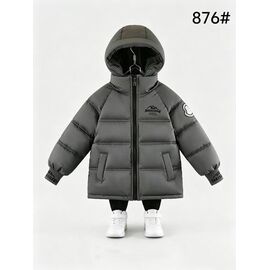 Фотография Курка детская зимняя на мальчика 876 grey р.6-10 "Flong" недорого оптом от прямого поставщика