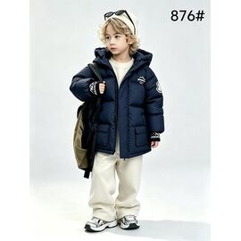 Фотография Курка детская зимняя на мальчика 876 navy р.6-10 "Flong" недорого оптом от прямого поставщика