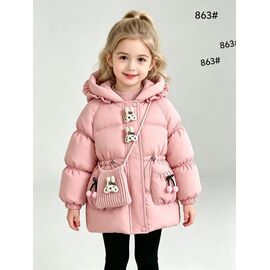 Фотография Курка детская зимняя на девочку 863 pink р.3-6 "Flong" недорого оптом от прямого поставщика