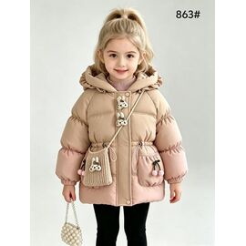 Фотография Курка детская зимняя на девочку 863 beige р.3-6 "Flong" недорого оптом от прямого поставщика