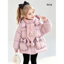 Фотография Курка детская зимняя на девочку 861 pink р.3-6 "Flong" недорого оптом от прямого поставщика