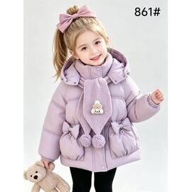 Фотография Курка детская зимняя на девочку 861 lilac р.3-6 "Flong" недорого оптом от прямого поставщика