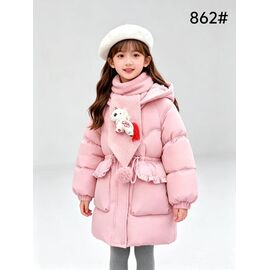 Фотография Курка детская зимняя на девочку 862 pink р.7-10 "Flong" недорого оптом от прямого поставщика