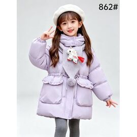 Фотография Курка детская зимняя на девочку 862 lilac р.7-10 "Flong" недорого оптом от прямого поставщика